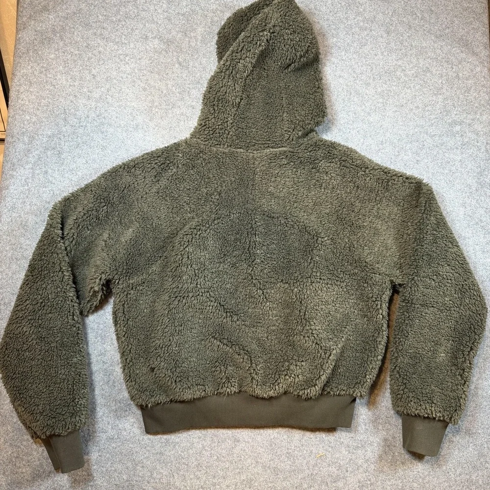 Lululemon Oh So Sherpa Hoodie Womens 6 Green Half Zip Teddy Fleece LW3FLRS